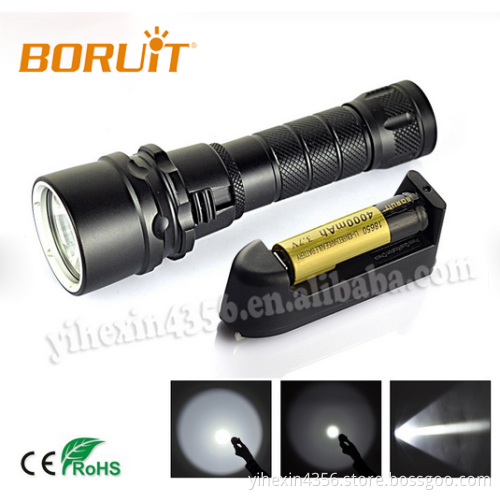 Boruit S10 Underwater Diving Flashlight with Rechargeable Battery